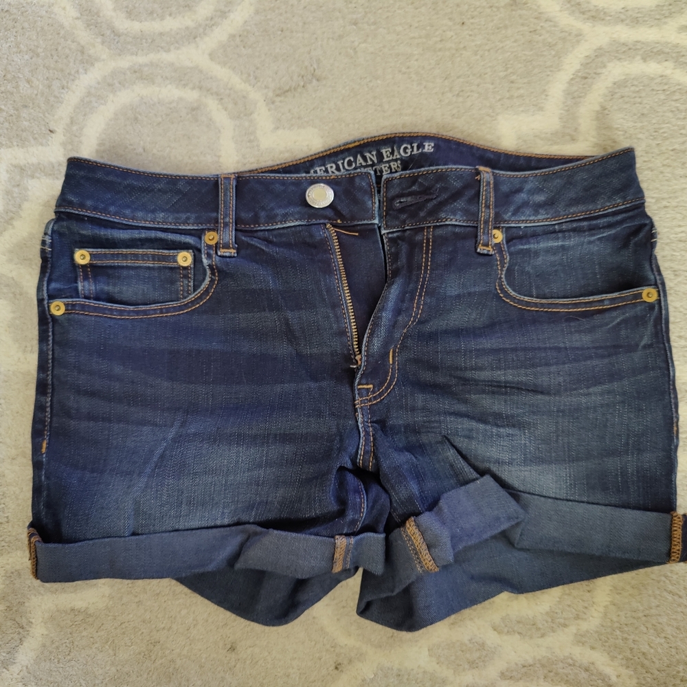 American Eagle Boy Midi Denim Shorts
